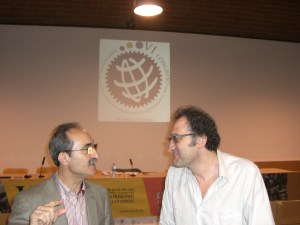Rafaél Romero con Pablo Soler momentos antes de la presentación.