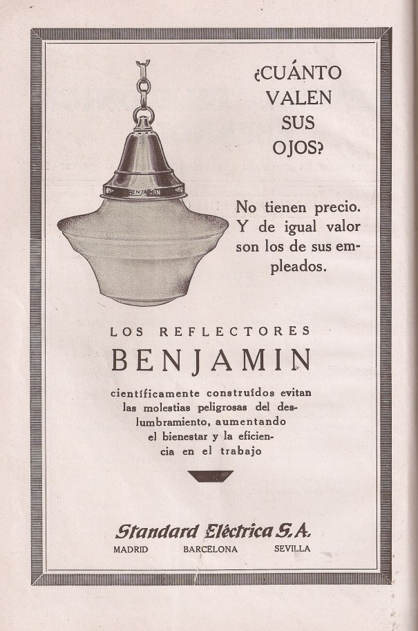 Anuncio. Revista Telefónica Española enero 1929.