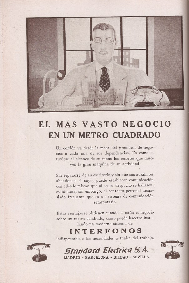 Anuncio. Revista Telefónica Española marzo 1929.