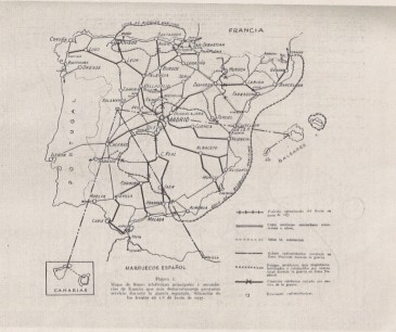 Mapa situación comunicaciones en la Guerra civil