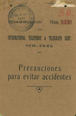 Portada de Manuel Técnico de ITT para CTNE, 1929, 
