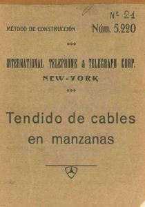 Portada de "Tendido de cables de manzanas", ITT, 1927