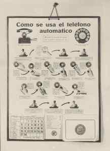 Cartel calendario 1927. Cómo se usa el telefono automatico. Archivo Fundación Telefónica.