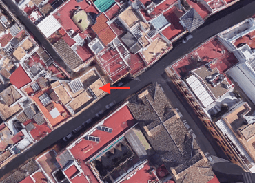 Vista aerea dón estuvo templete Sevilla Albareda