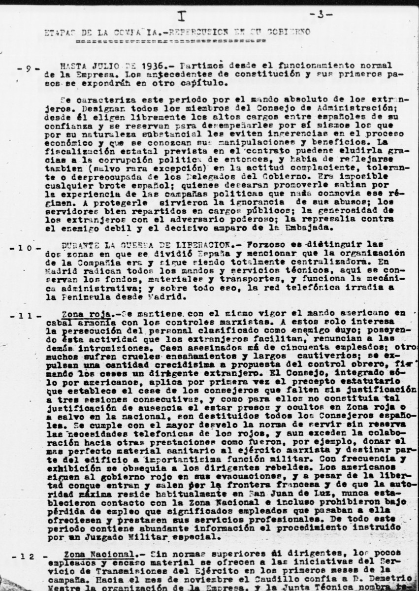Documentos de Jefatura del Estado sobre Telefónica (1933 –&nbsp;1955)