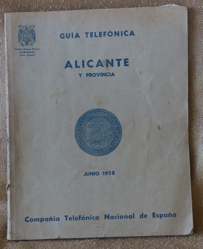 guia telefonica alicante 1958