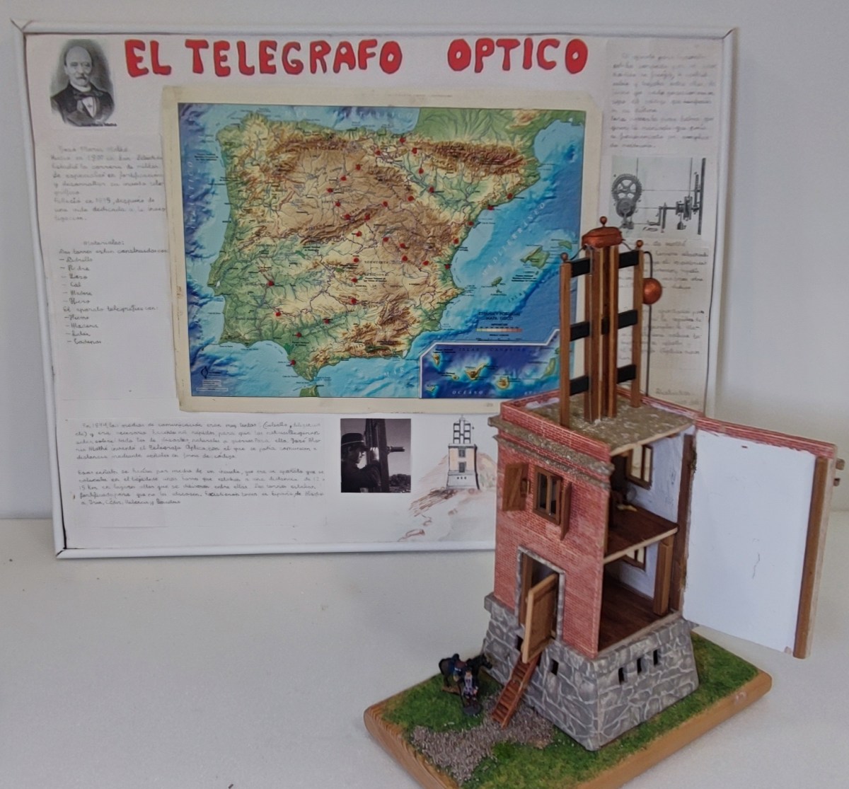 Telegrafía óptica. Maqueta Romeo en el museo de la ETSIST&nbsp;UPM